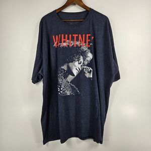 Whitney Houston Size 3XL Blue Short Sleeve Cotton T Shirt NWOT